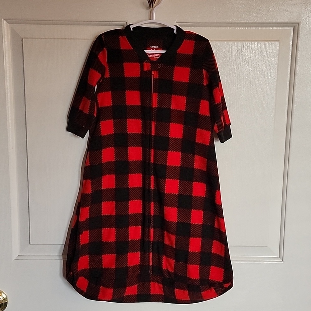Carter's Sleepsack, 6-9 months, red and black plaid.